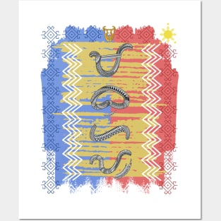 Philippine Flag / Baybayin word Mabuhay (long live) Posters and Art